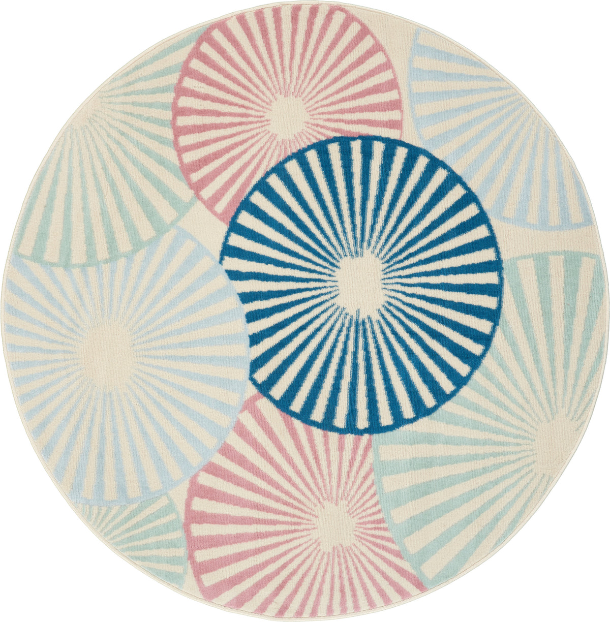 Grafix GRF20 Ivory Multicolor Rug - Round