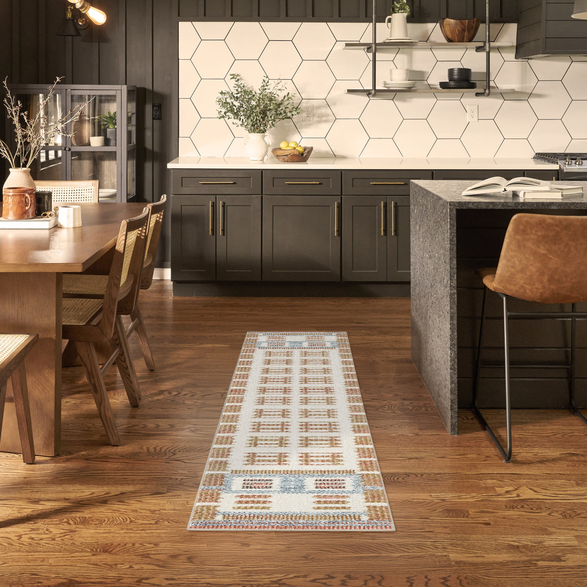 Nordic NRC16 Ivory Rust Rug - room scene