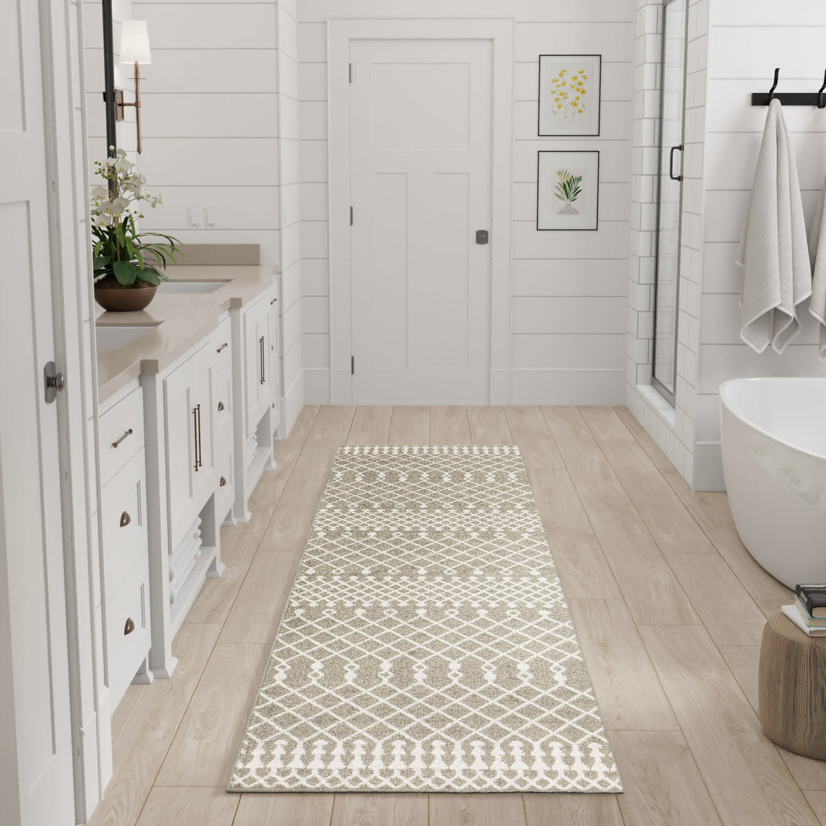 Astra Machine Washable ASW10 Sage Rug - room scene