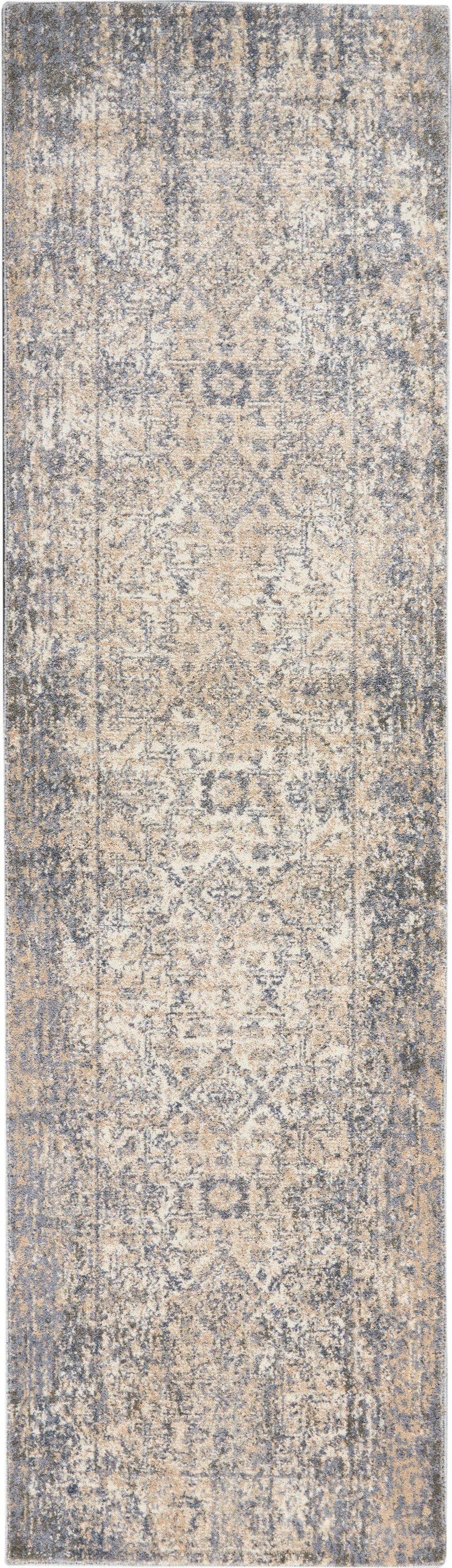 Moroccan Celebration KI3M1 Ivory Slate Rug - Runner