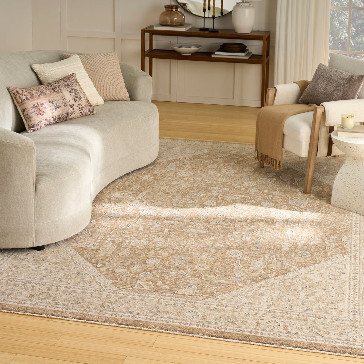 Retreat RET03 Mocha Rug - room scene