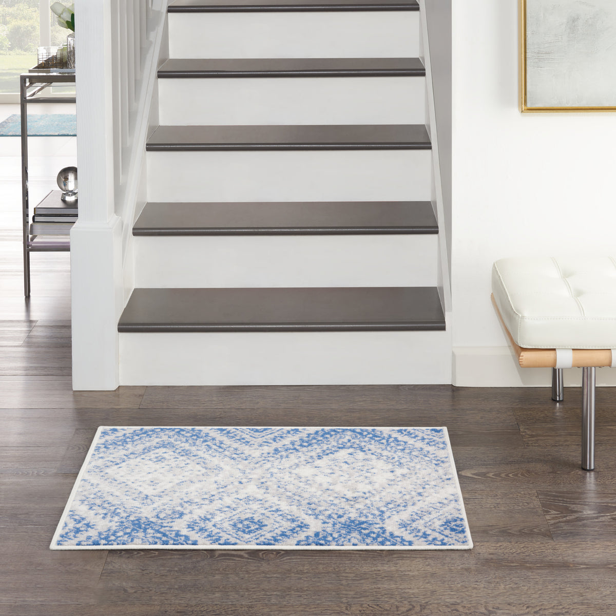 Whimsicle WHS17 Ivory Blue Rug - room scene
