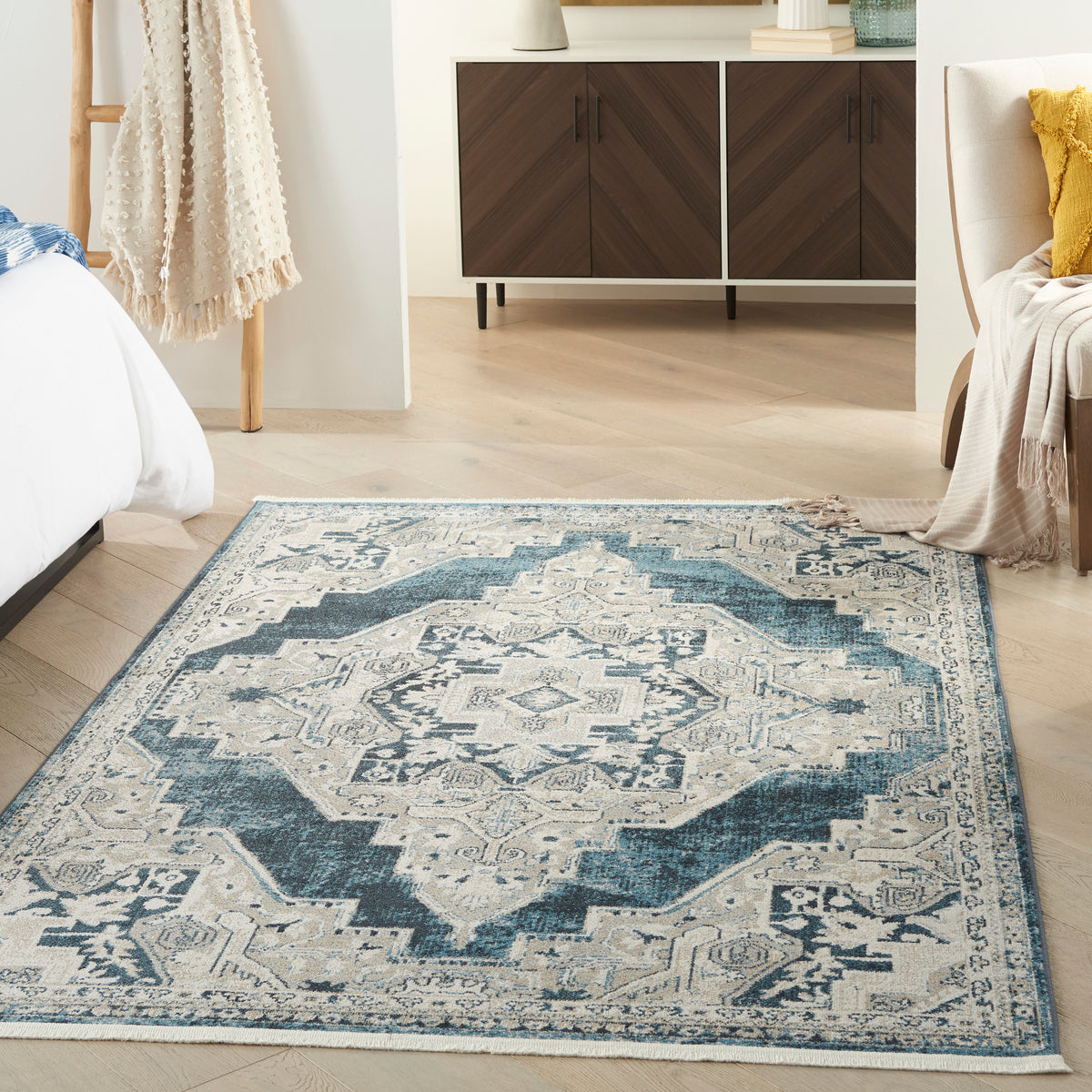 Carina CNA01 Blue Grey Rug - room scene