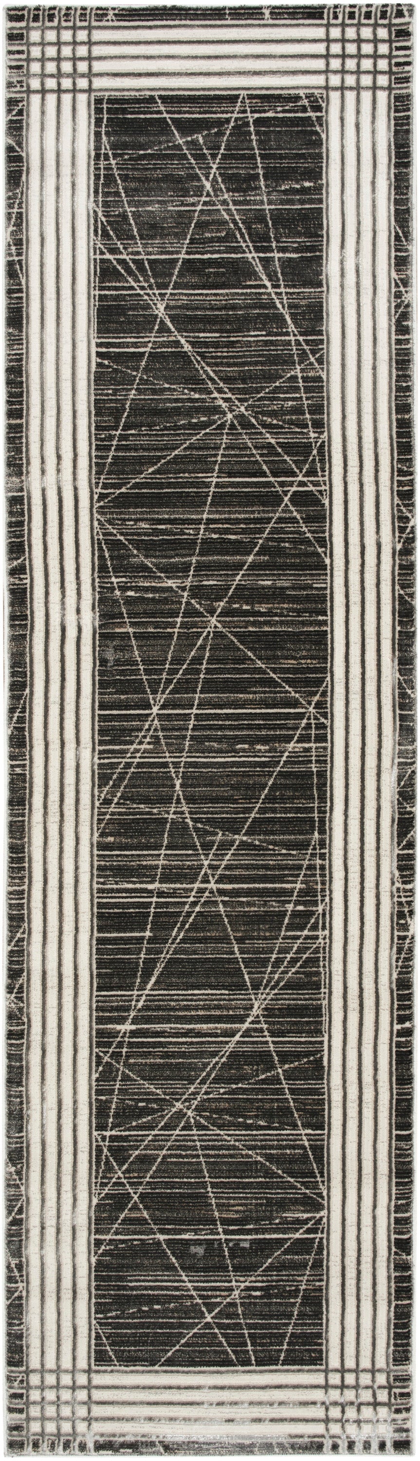 Desire DSR01 Charcoal Silver Rug - Runner