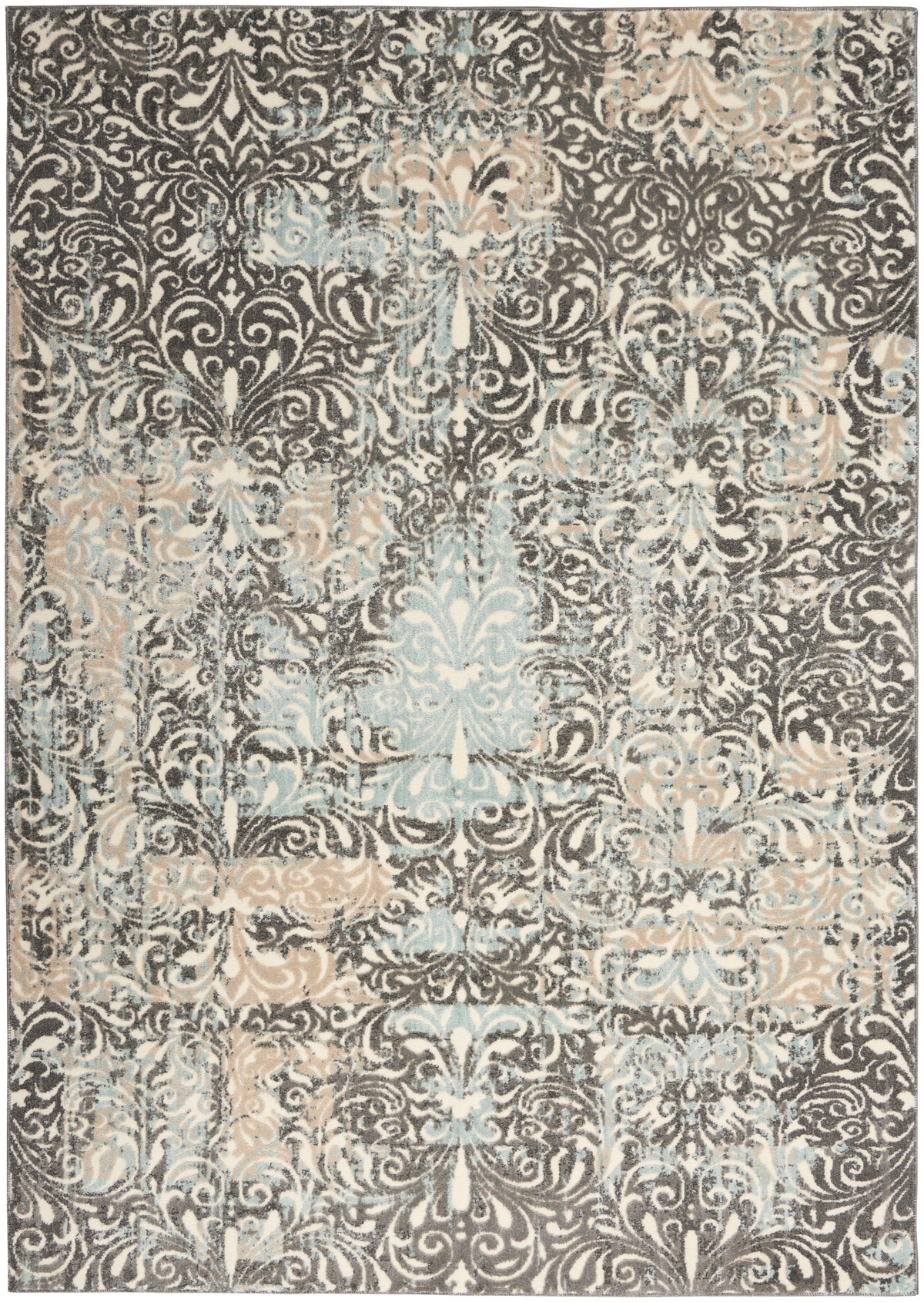 Marmara MRA04 Charcoal Teal Ivory Rug - Rectangle