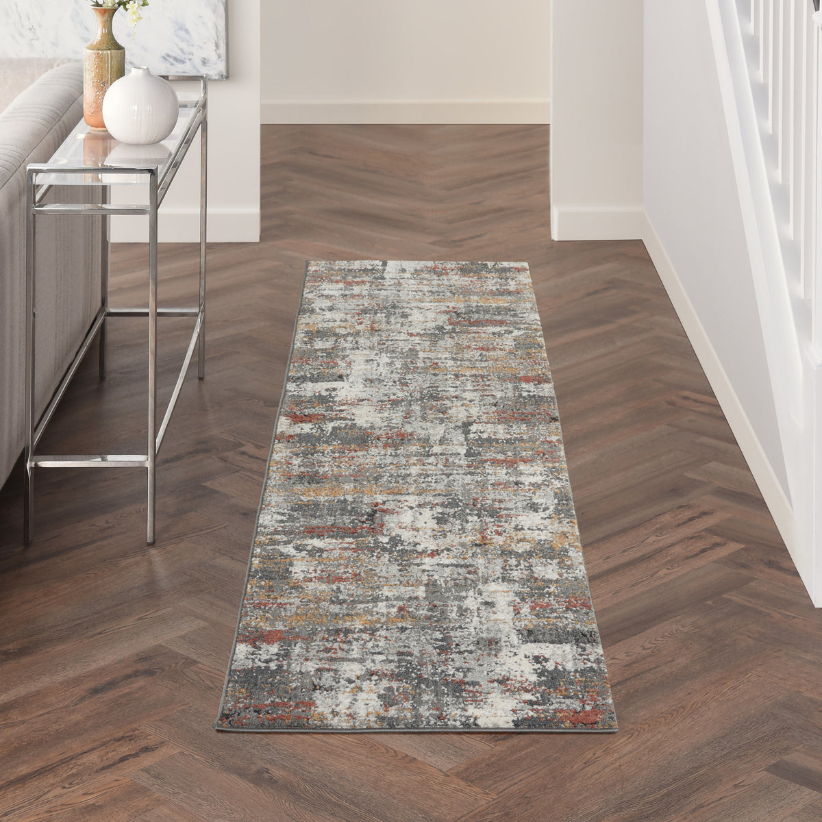 Tangra TNR02 Grey Multicolor Rug - room scene
