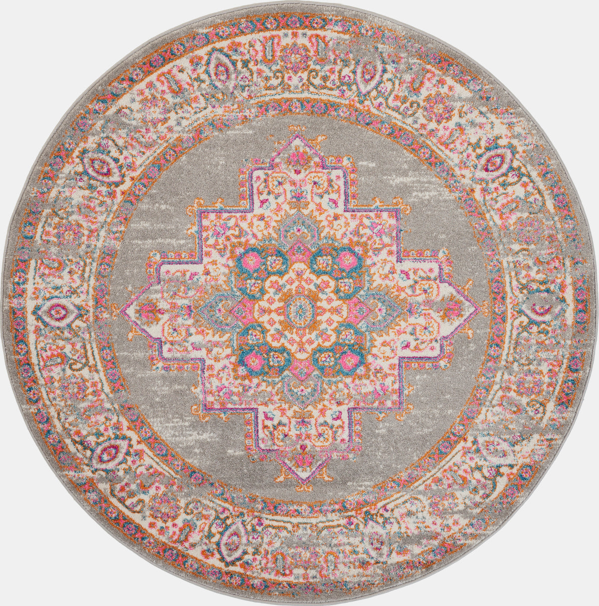 Passion PSN03 Grey Rug - Round