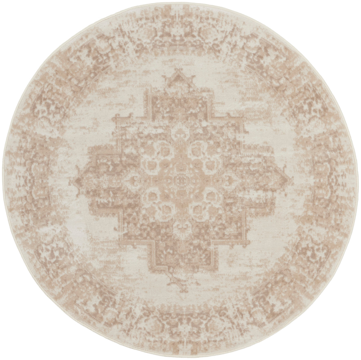 Grafix GRF14 Ivory Beige Rug - Round