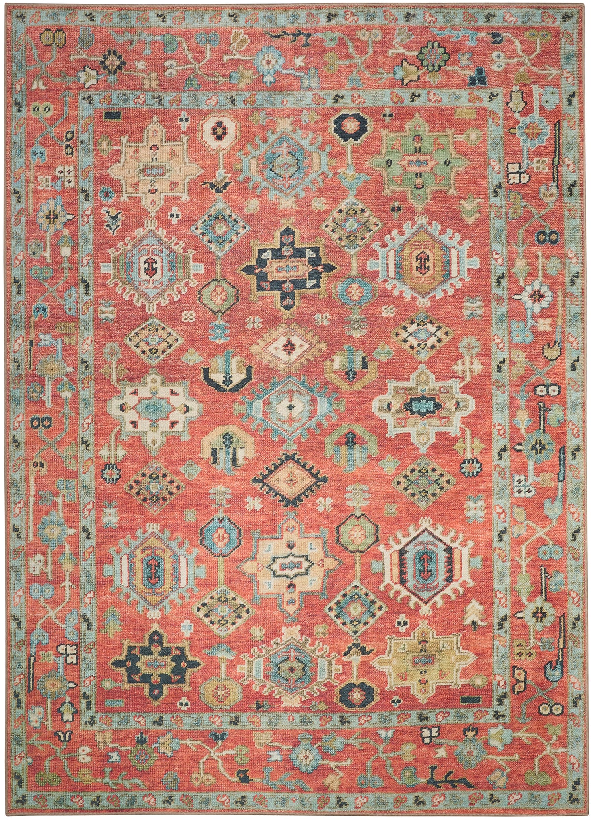 Vintage Washables VWS12 Rust Multicolor Rug - Rectangle