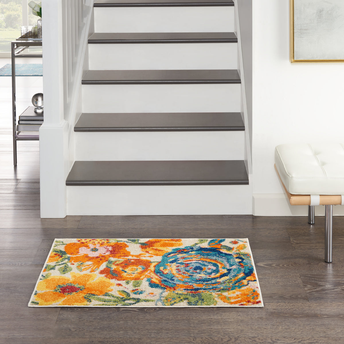 Allur ALR07 Ivory Multicolor Rug - room scene