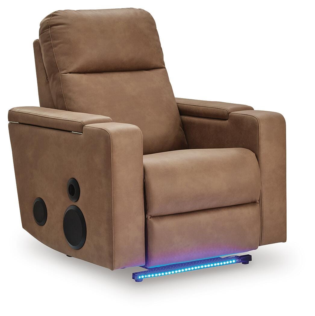 Lorrenton Glider PWR REC w/Audio System Faux Leather