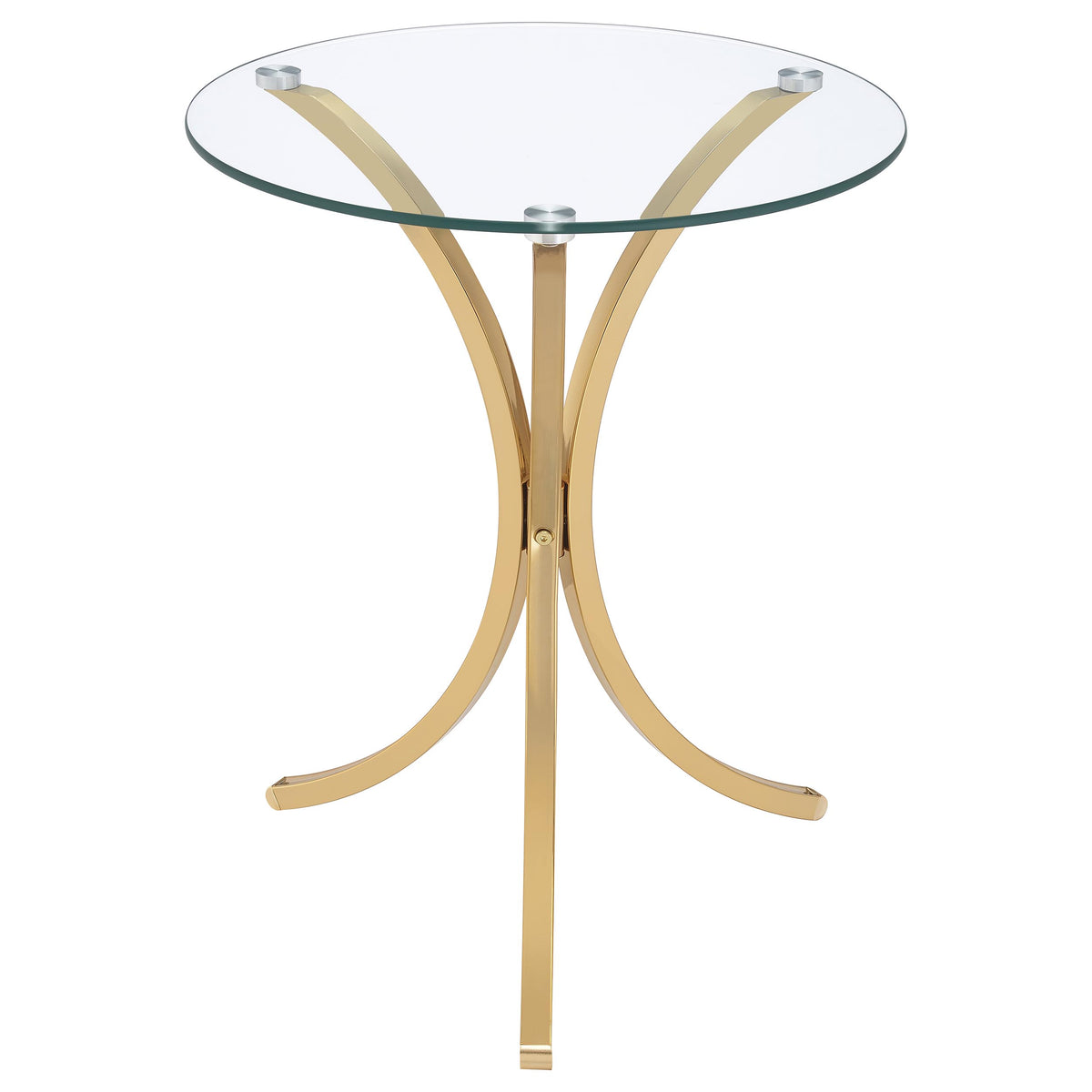 Eloise Round Glass Top Side Table - Gold