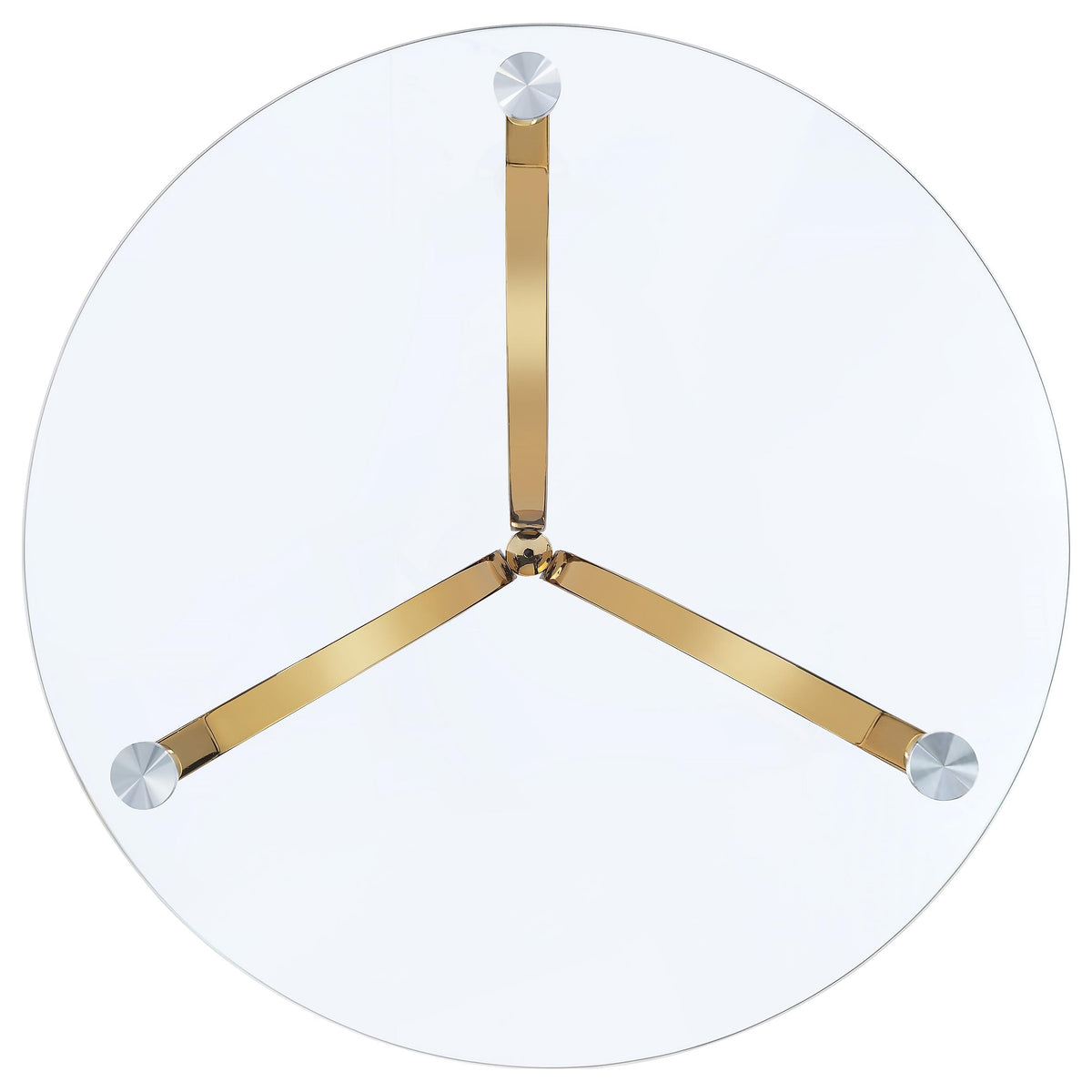 Eloise Round Glass Top Side Table - Gold