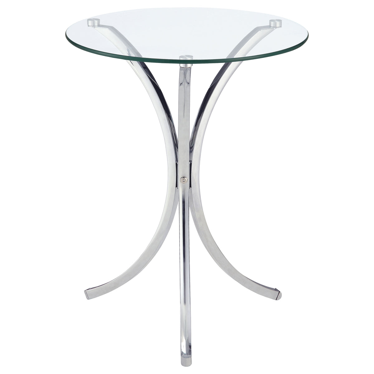 Eloise Round Glass Top Side Table - Chrome
