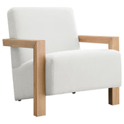 Fitzroy Boucle Upholstered Accent Arm Chair - Ivory Bouclé