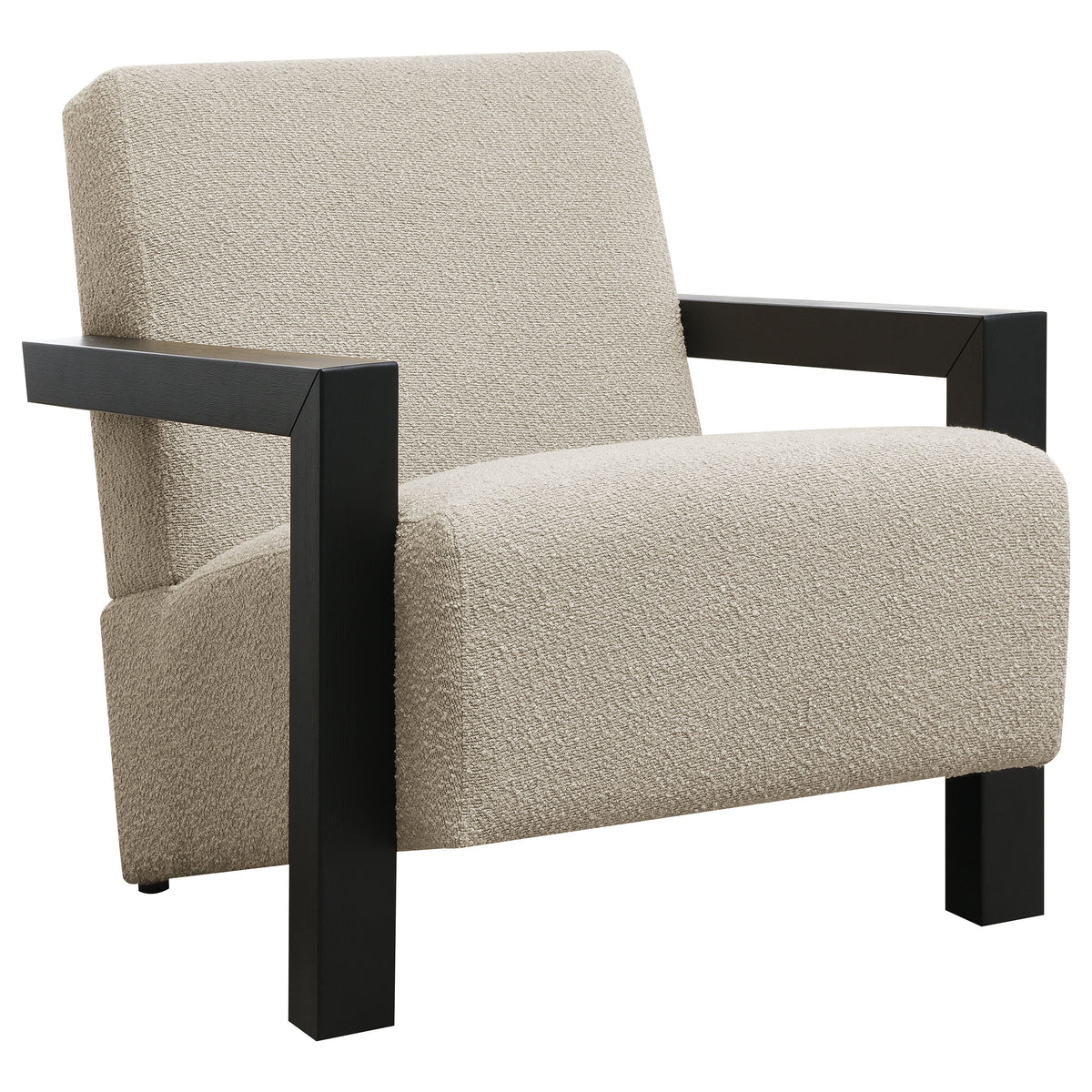 Fitzroy Boucle Upholstered Accent Arm Chair - Latte Bouclé