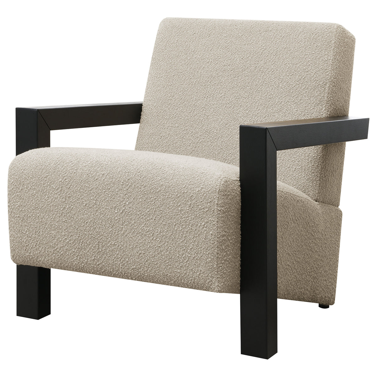 Fitzroy Boucle Upholstered Accent Arm Chair - Latte Bouclé