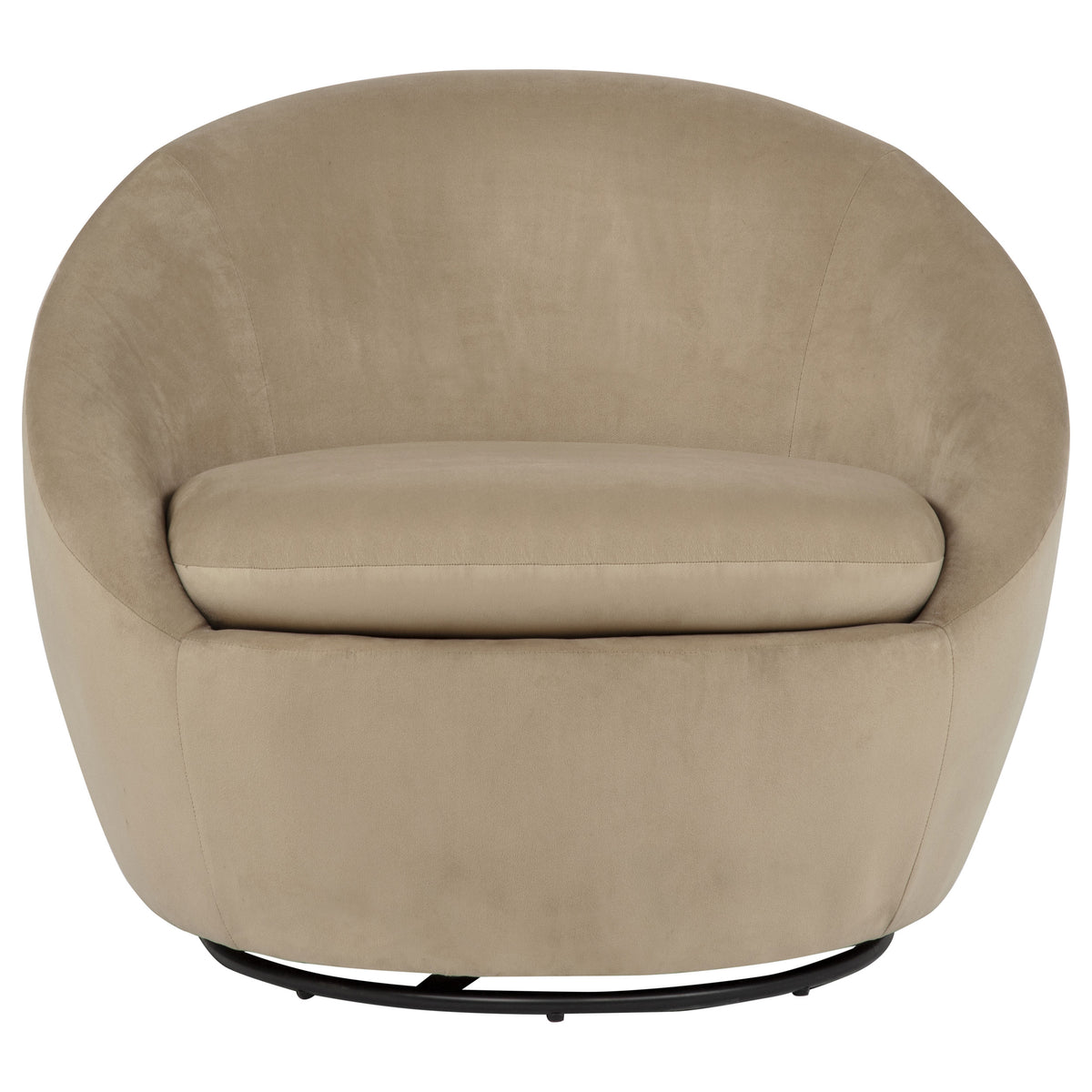 Myernick Velvet Upholstered Swivel Accent Chair - Camel