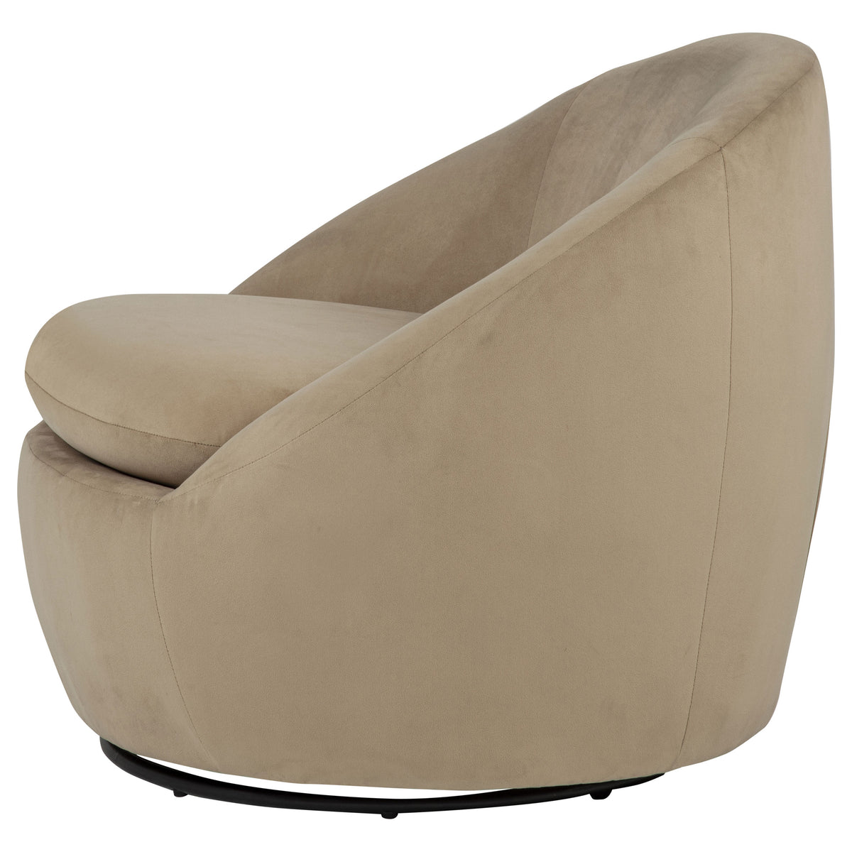 Myernick Velvet Upholstered Swivel Accent Chair - Camel