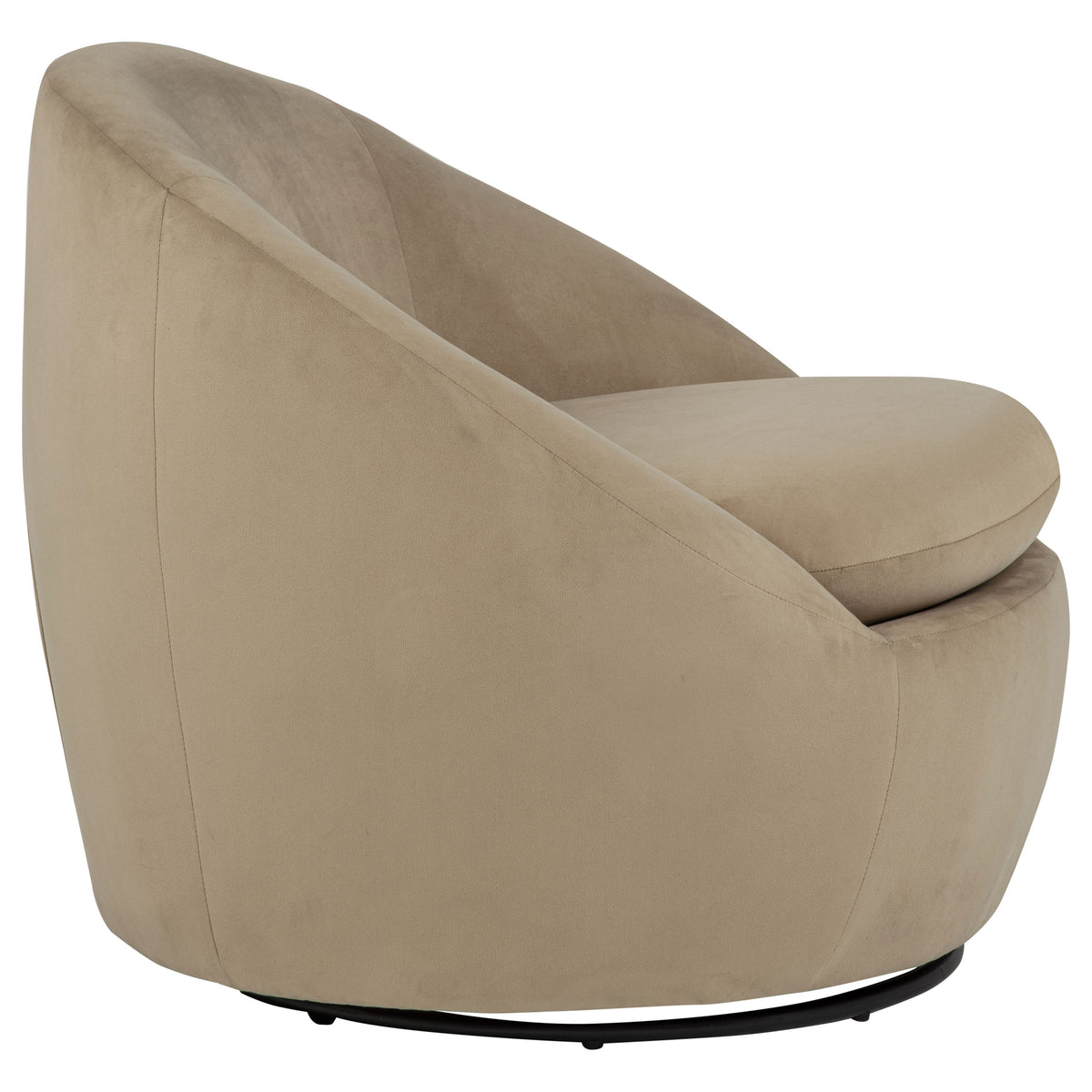 Myernick Velvet Upholstered Swivel Accent Chair - Camel