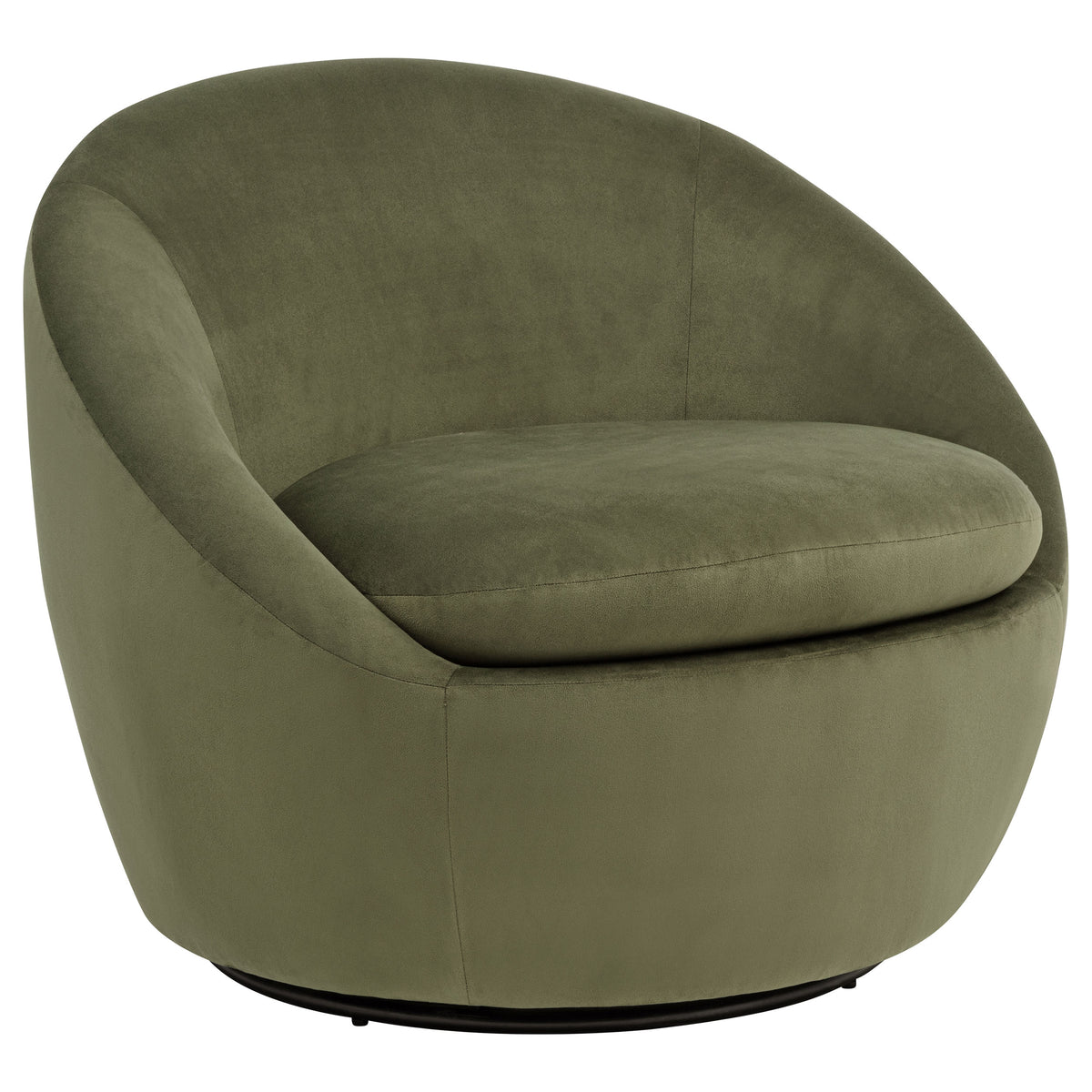Myernick Velvet Upholstered Swivel Accent Chair - Olive