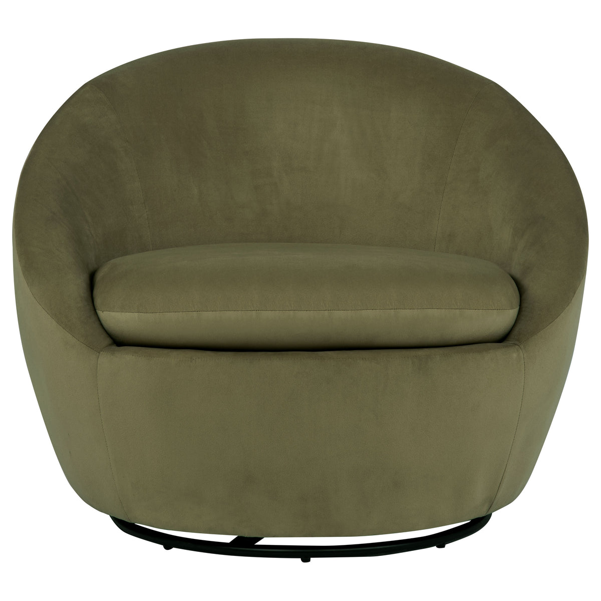 Myernick Velvet Upholstered Swivel Accent Chair - Olive