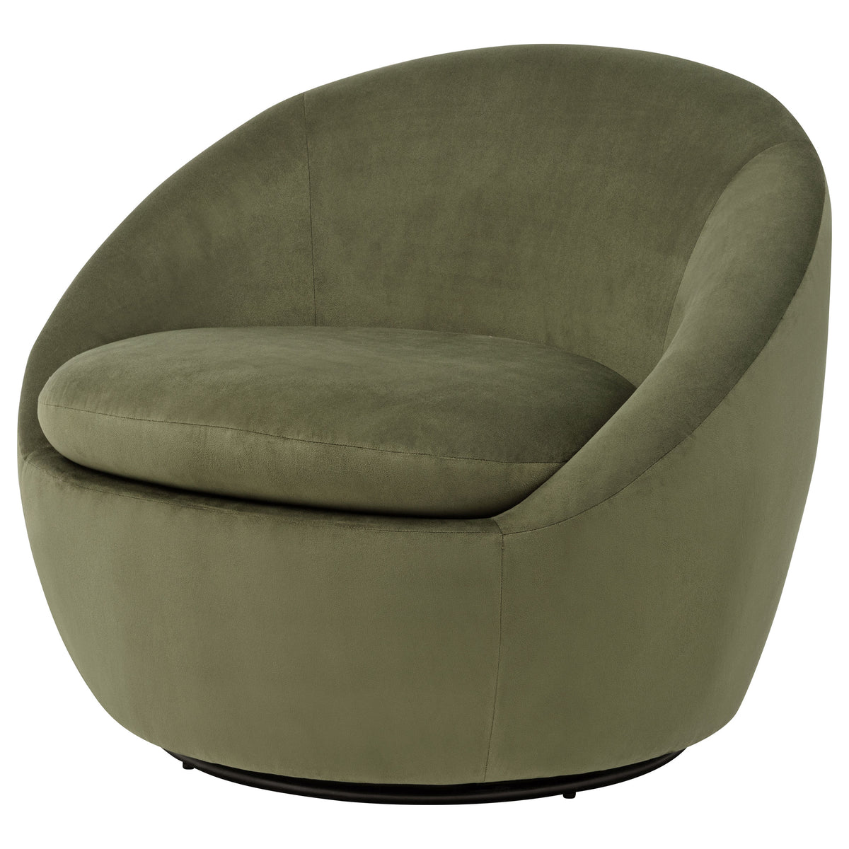 Myernick Velvet Upholstered Swivel Accent Chair - Olive