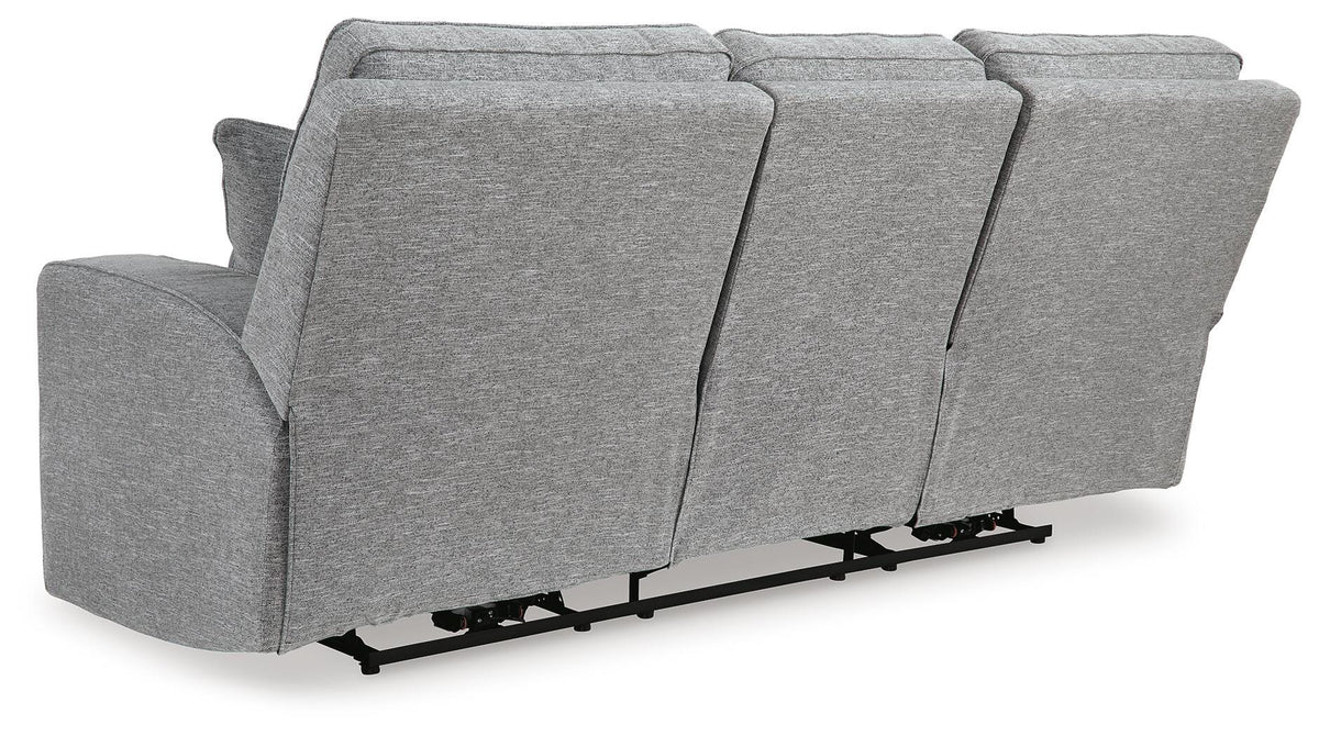 Biscoe PWR REC Sofa with ADJ Headrest Textured Next-Gen Nuvella™ Performance Fabric