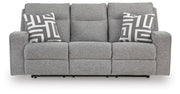 Biscoe PWR REC Sofa with ADJ Headrest Textured Next-Gen Nuvella™ Performance Fabric