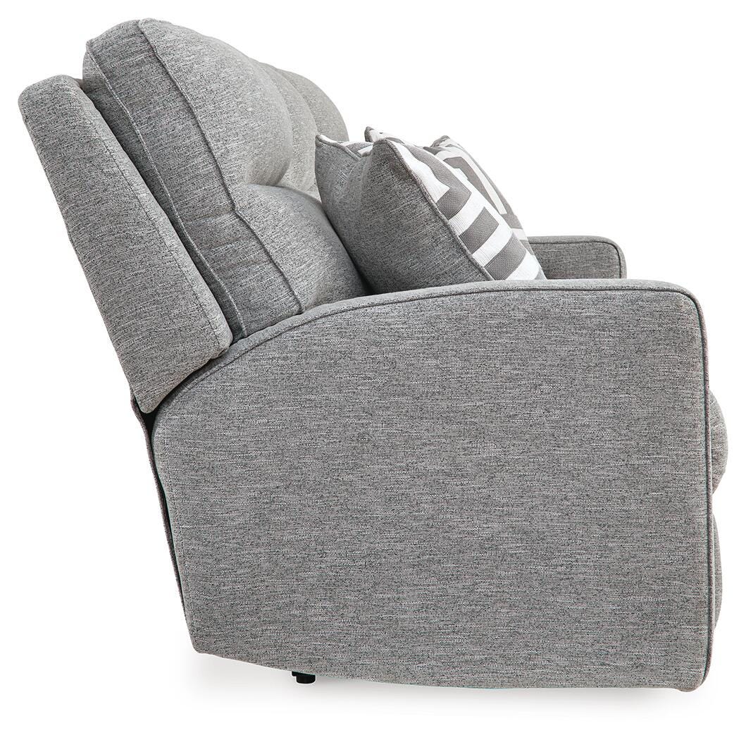 Biscoe PWR REC Sofa with ADJ Headrest Textured Next-Gen Nuvella™ Performance Fabric