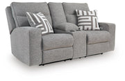 Biscoe PWR REC Loveseat/CON/ADJ HDRST Nuvella® Textured