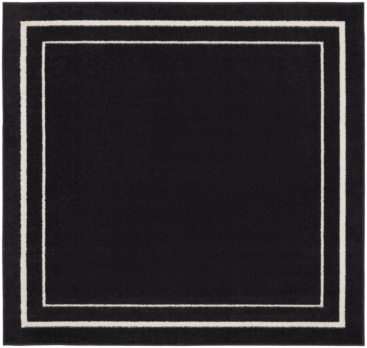 Nourison Essentials NRE02 Black Ivory Rug - Square