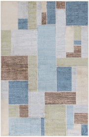 Astra Machine Washable ASW09 Blue Green Multi Rug - Rectangle