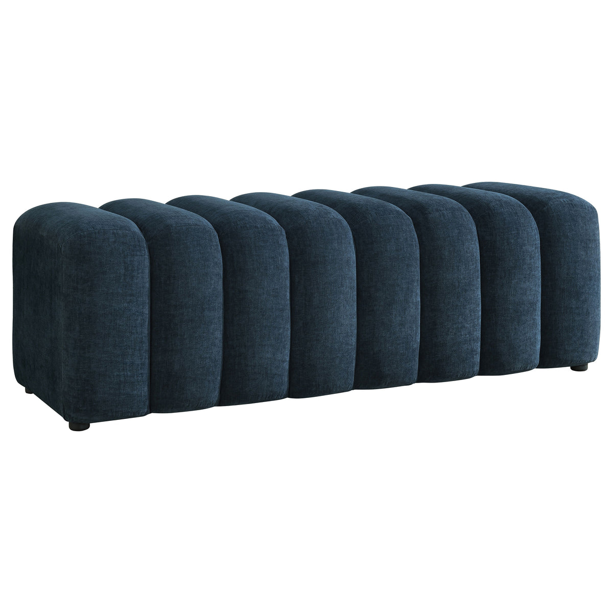Summer Upholstered Channel Accent Bench - Navy