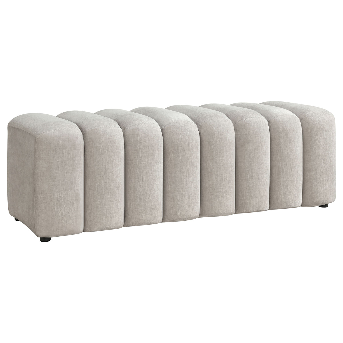 Summer Upholstered Channel Accent Bench - Greige