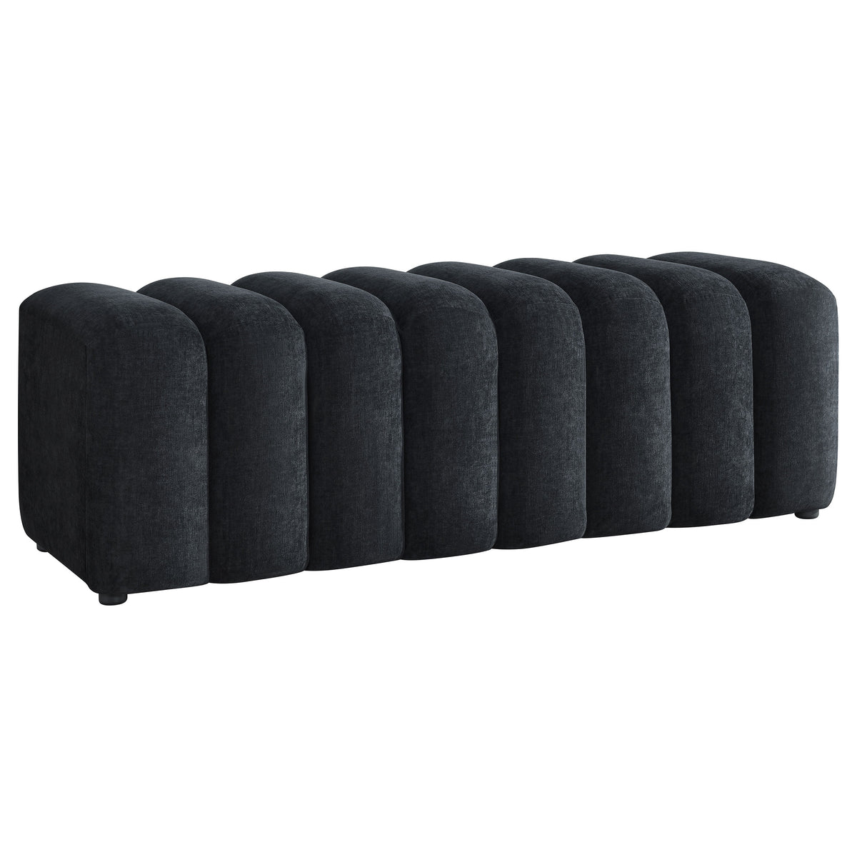 Summer Upholstered Channel Accent Bench - Black
