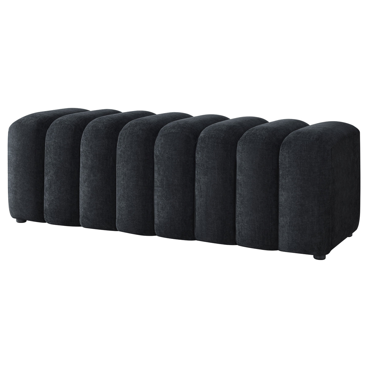 Summer Upholstered Channel Accent Bench - Black