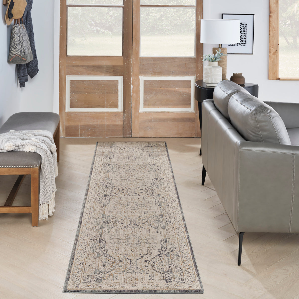 Lynx LNX01 Ivory Charcoal Rug - room scene