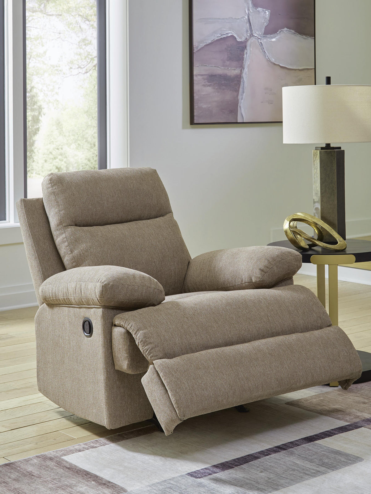 Side-Swipe Rocker Recliner Chenille