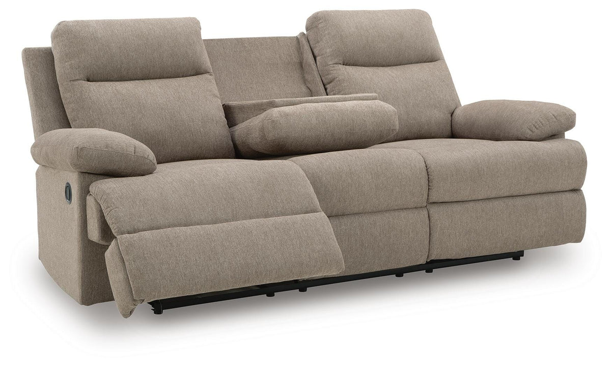 Side-Swipe REC Sofa w/Drop Down Table Chenille