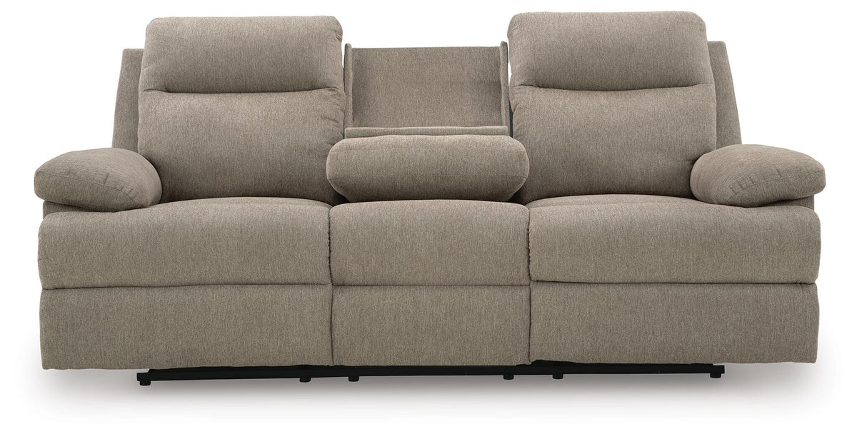 Side-Swipe REC Sofa w/Drop Down Table Chenille