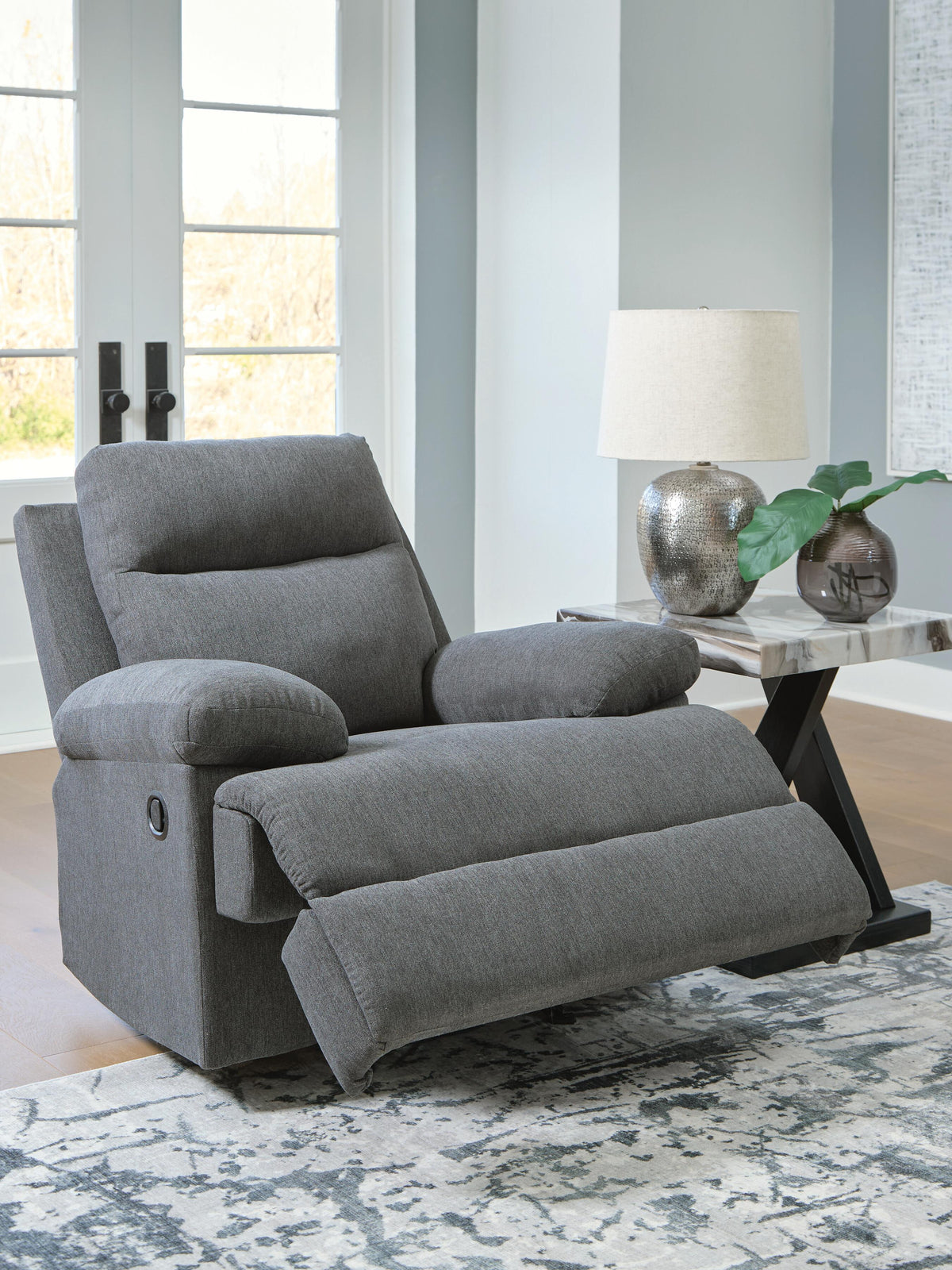 Side-Swipe Rocker Recliner Chenille