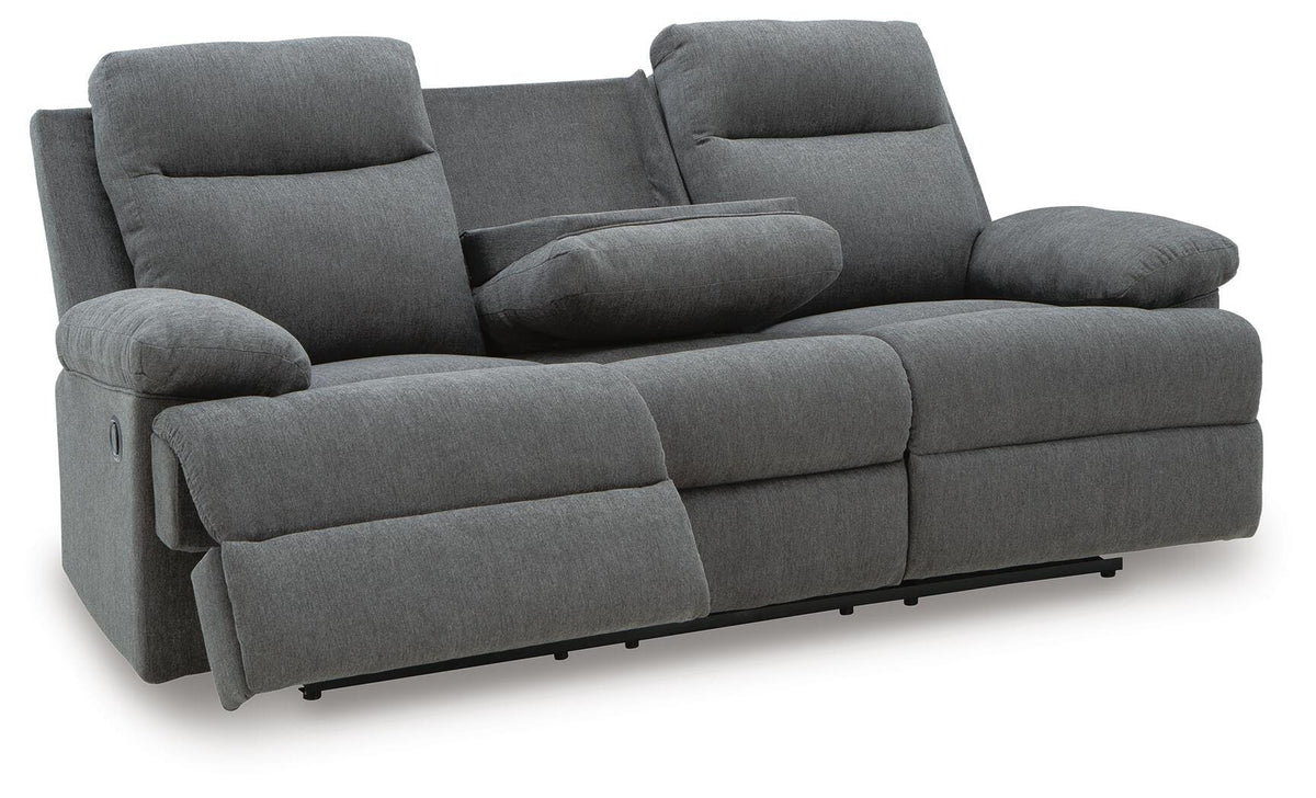 Side-Swipe REC Sofa w/Drop Down Table Chenille