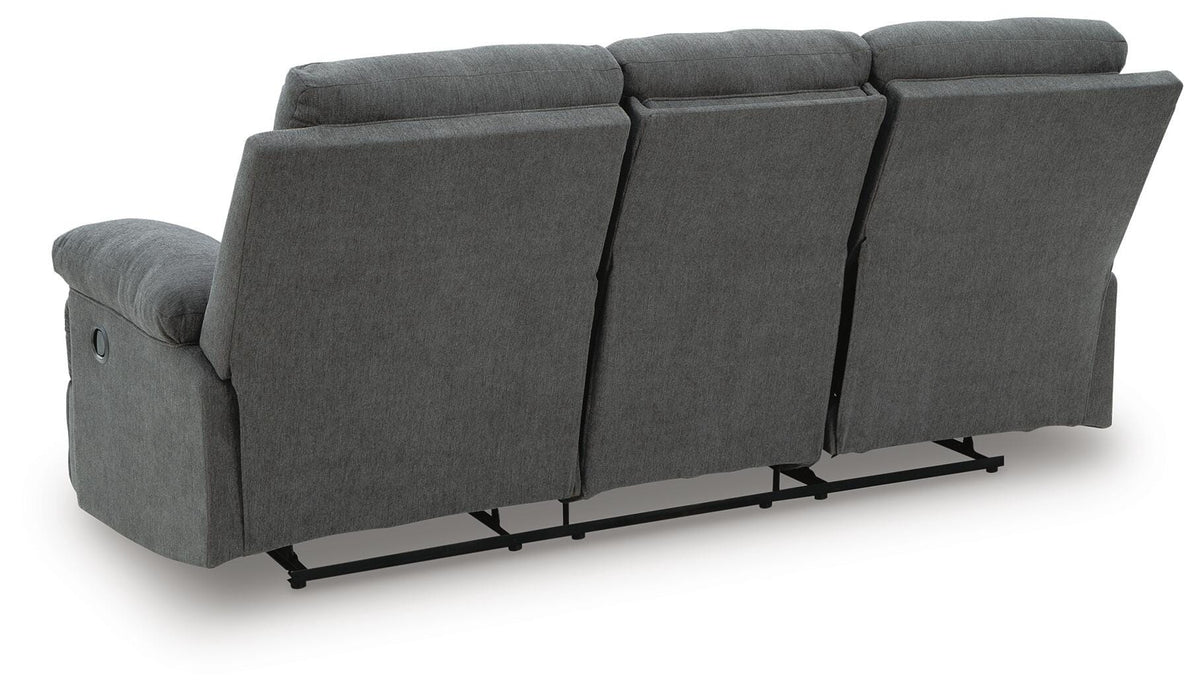 Side-Swipe REC Sofa w/Drop Down Table Chenille