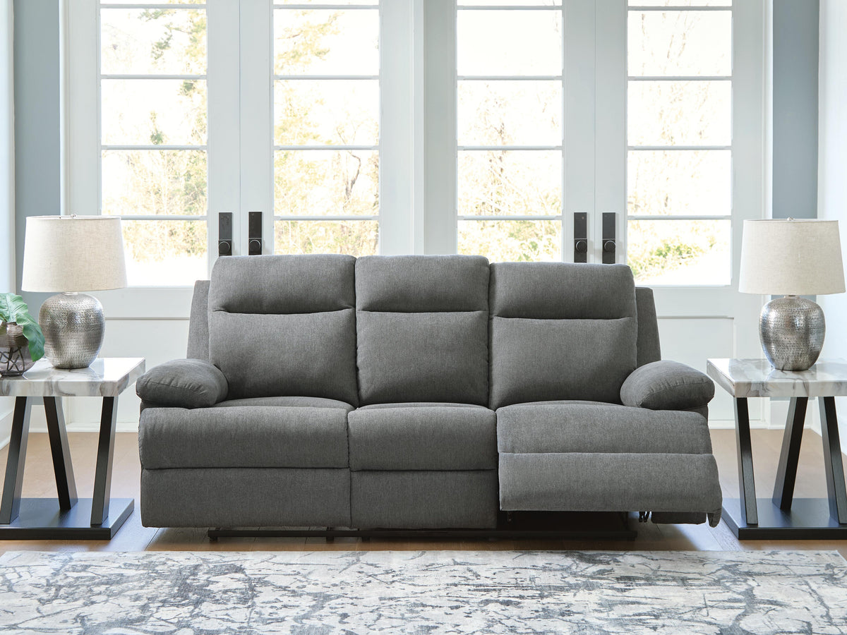 Side-Swipe REC Sofa w/Drop Down Table Chenille