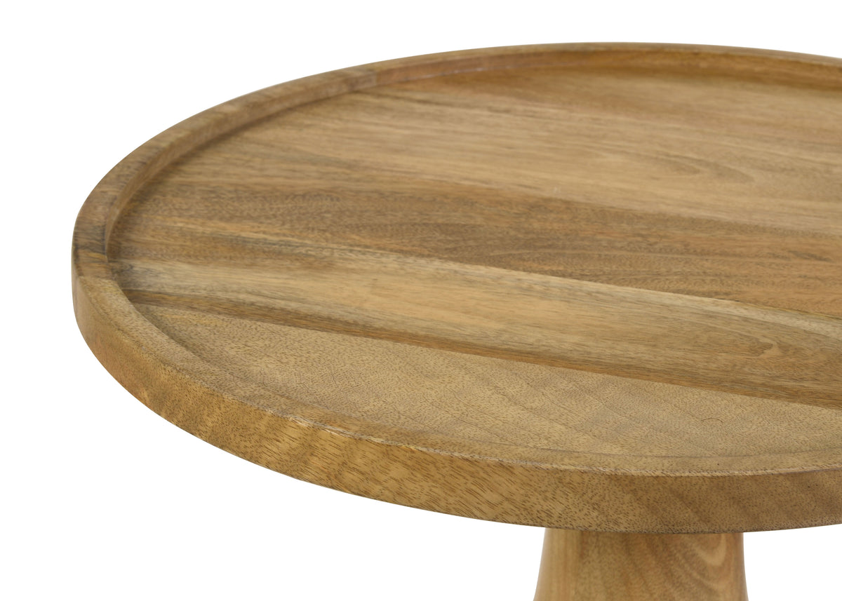 Ixia Round Solid Mango Wood Accent Side Table - Natural