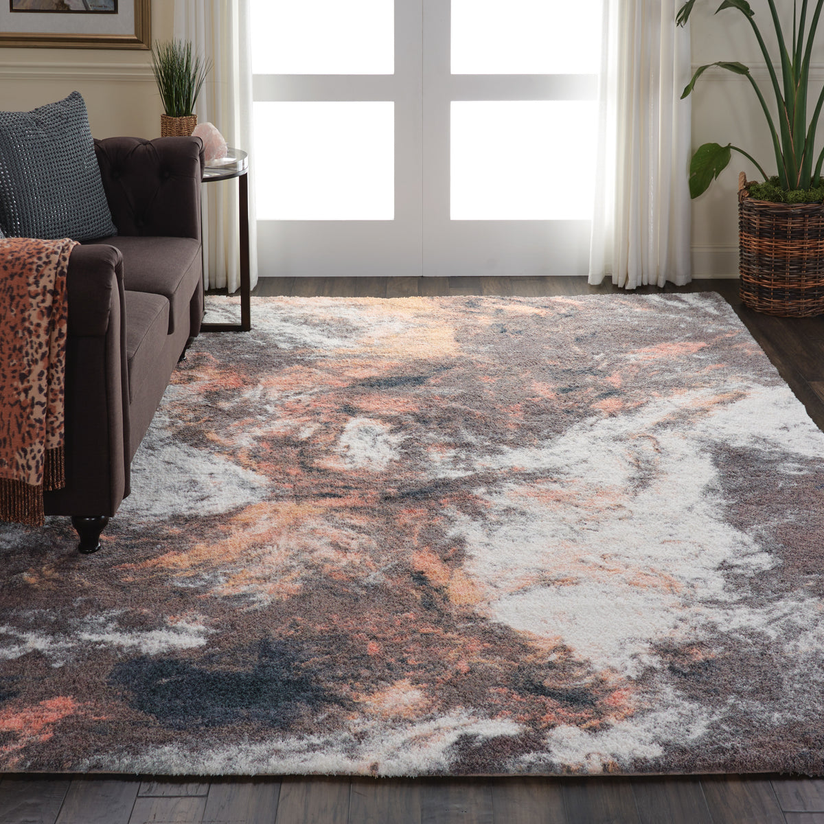 Corsica Shag CRC05 Blue Multicolor Rug - room scene