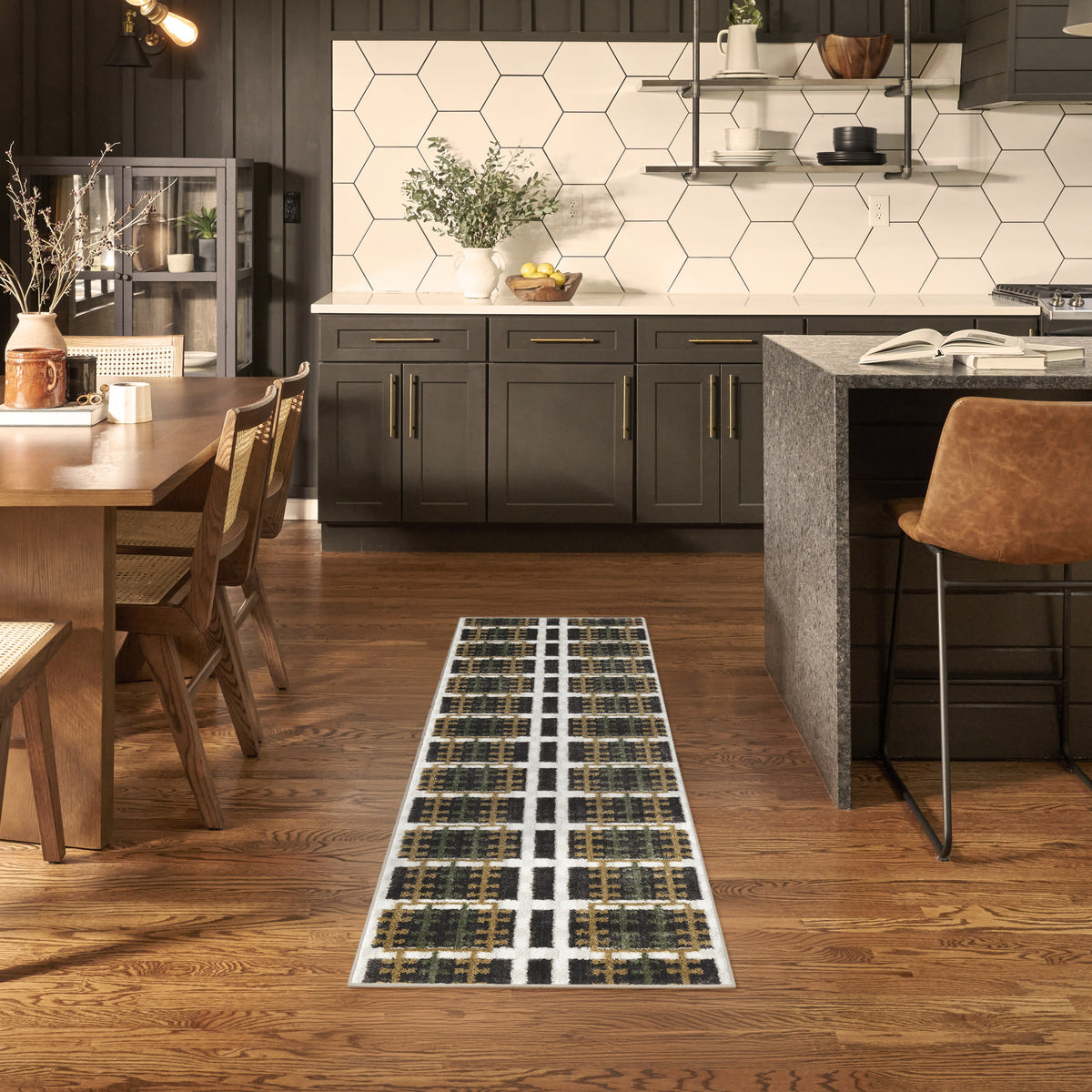 Nordic NRC08 Charcoal Multicolor Rug - room scene