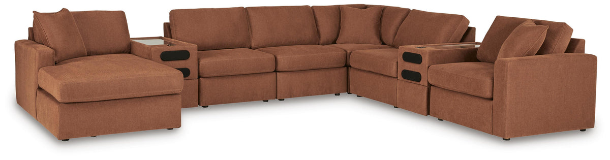 Modmax 8-PC Sectional with Chaise and Audio Consoles Next-Gen Nuvella™ Performance Fabric