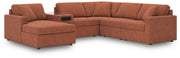 Modmax 6-Piece Sectional with Audio System and Chaise Next-Gen Nuvella™ Performance Fabric